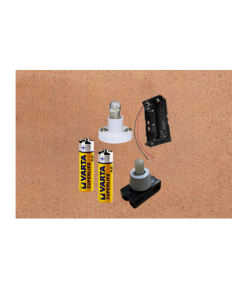 Marmaline - Pilli Tahtalı Öğrenci Deney Seti (Pil Yuvası + Varta Pil + Minyonet Duy + Ampul + Çıt Çıt Anahtar)