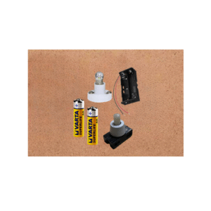 Marmaline - Pilli Tahtalı Öğrenci Deney Seti (Pil Yuvası + Varta Pil + Minyonet Duy + Ampul + Çıt Çıt Anahtar)