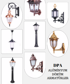 DPA 1774 - Duvar Tipi 45'lik Salyangoz Alüminyum Döküm Siyah Bahçe Armatürü