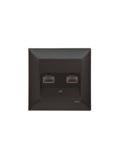 Viko Trenda Siyah İkili Data Prizi (Rj45) (2xCat6) (Çerçeve Dahil)