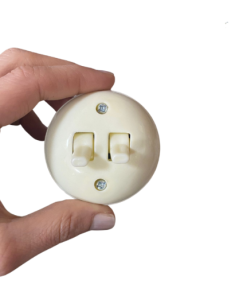 Sıva Üstü Krem Eski Tip Yuvarlak Komütatör ( Eski Tip Yuvarlak Krem Nostalji)