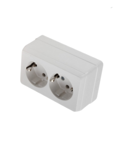 Kare Sıva Üstü Beyaz İkili Topraklı Priz