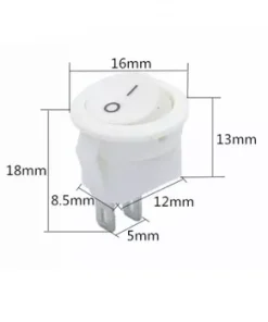 Yuvarlak, Işıksız Aç Kapat Anahtar (Beyaz)