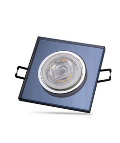 Universal – Kare Siyah Dekoratif Cam Led Spot Kasası (Duy+4000k Ilık Beyaz Ampul Dahil)