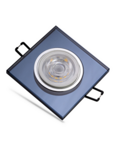 Universal – Kare Siyah Dekoratif Cam Led Spot Kasası (Duy+4000k Ilık Beyaz Ampul Dahil)