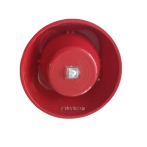 Mavili - ML-2430 Flaşörlü Elektronik Siren Kırmızı 24v Dc