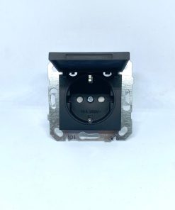 Netelsan Byobu Siyah Kapaklı Topraklı Priz (Çerçeve Hariç)