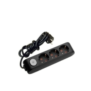 Viko - Multilet 3'lü Anahtarlı Çocuk Korumalı Topraklı Grup Priz 4 Metre (Siyah - 3x2,5 Bakır Kablolu)