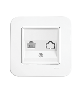 Viko Rollina Beyaz Tekli Numaris Telefon Prizi (Rj11) (Çerçeve Dahil)