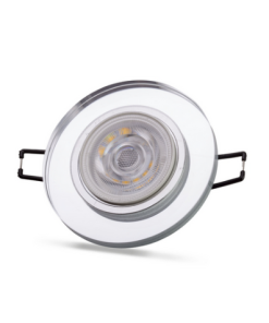 Universal – Yuvarlak Dekoratif Cam Led Spot Kasası  (Duy+3200k Gün Işığı Ampul Dahil)