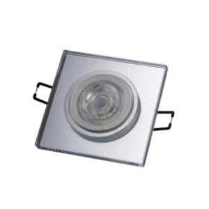 Universal – Kare Dekoratif Cam Led Spot Kasası (Duy+6500k Beyaz Ampul Dahil)