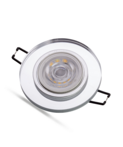 Universal – Yuvarlak Dekoratif Cam Led Spot Kasası  (Duy+3200k Gün Işığı Ampul Dahil)