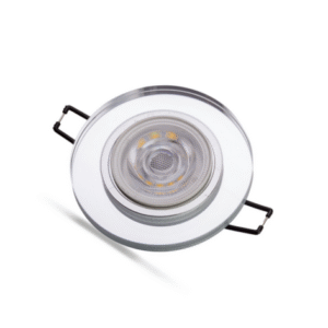 Universal – Yuvarlak Dekoratif Cam Led Spot Kasası  (Duy+3200k Gün Işığı Ampul Dahil)