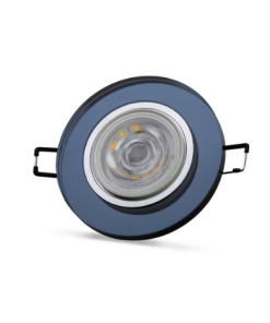 Universal - Yuvarlak Siyah Dekoratif Cam Led Spot Kasası (Duy+Ampul Hariç)