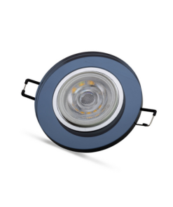 Universal - Yuvarlak Siyah Dekoratif Cam Led Spot Kasası (Duy+Ampul Hariç)