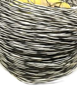 Marmaline - 2x0,50 Örgülü Tek Damar Zil Teli (Siyah/Beyaz)