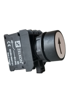 Mutlusan - 22mm Plastik İşaretli Beyaz Yaylı Buton - N/O Kontak