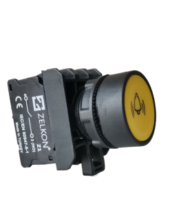 Mutlusan - 22mm Plastik İşaretli Sarı Yaylı Buton - N/O Kontak