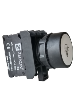 Mutlusan - 22mm Plastik İşaretli Beyaz Yaylı Buton - N/O Kontak