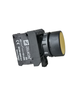 Mutlusan - 22mm Plastik Sarı Yaylı Buton - N/O Kontak