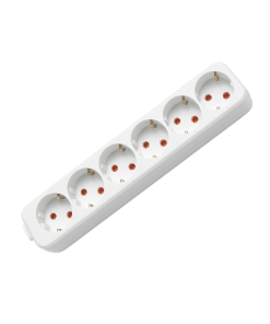 Eko -  6'lı Çocuk Korumalı Topraklı Grup Priz - Kablosuz - (Beyaz)
