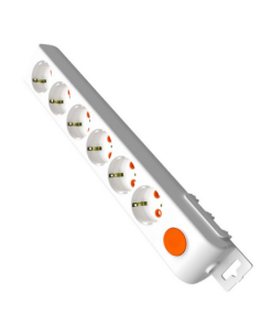 Eko -  6'lı Anahtarlı Çocuk Korumalı Topraklı Grup Priz - Kablosuz - (Beyaz)