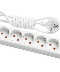 Eko -  6'lı Çocuk Korumalı Topraklı Grup Priz - 2 Metre - (Beyaz 3x1.5 Bakır Kablolu)