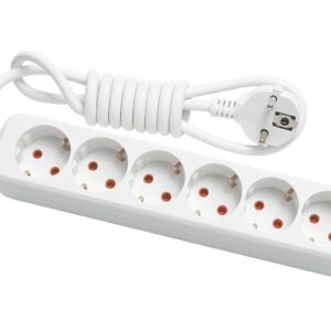 Eko -  6'lı Çocuk Korumalı Topraklı Grup Priz - 10 Metre - (Beyaz 3x2.5 Bakır Kablolu)