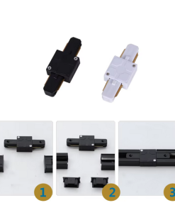 Universal - Monofaze Spot Rayı Ekleme Aparatı (Ara Bağlantı) - Siyah