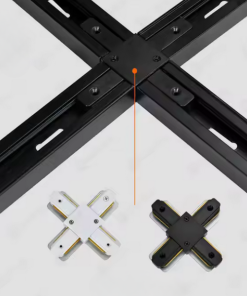 Universal - Monofaze Spot Rayı X - 4'lü Ek Aparatı - Siyah (Artı Bağlantı)