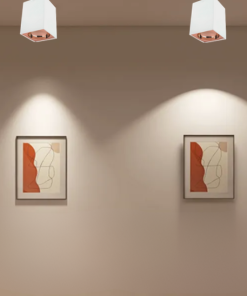Universal - Beyaz + Rose Kasa Sıva Üstü 10x10cm Kare Led Spot Kasası (Duy+Ampul Hariç)