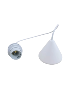 Marmaline - 35 Cm Plastik Üçgen Rözanslı Hazır Avize E27 Duylu Tesisat - Beyaz