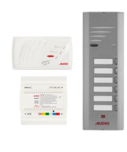 Audio - 1 Daire Konuşmalı Sistem Paketi (SA201 Şube - Basic Santral - Konsept Zil Paneli)