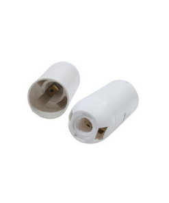 Marmaline - E14 Dişsiz Düz İtalyan Avize Duyu, Geçmeli (Beyaz)