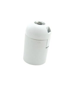 Marmaline - E27 Dişsiz Düz İtalyan Avize Duyu, Geçmeli (Beyaz)