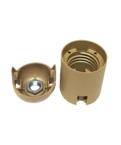 Marmaline - E27 Dişsiz Düz İtalyan Avize Duyu, Geçmeli (Gold)