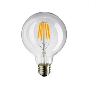 Global - 8w E27 Duylu, G125 - Yuvarlak Büyük Boy Led Glop Tipi Rustik Ampul - Şeffaf Camlı - Gün Işığı