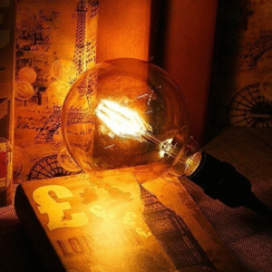 Global - 8w E27 Duylu, G125 - Yuvarlak Büyük Boy Led Glop Tipi Rustik Ampul - Bal Camlı - Amber