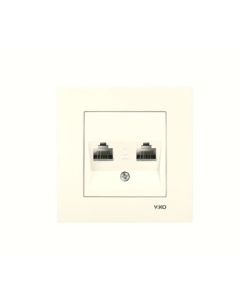 Viko Karre Krem İkili Numaris + Data Prizi (Cat3+Cat6) (Çerçeve Dahil)