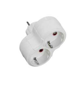 Eko -  Topraklı 2'li Golyat Fiş Priz - Düz (Beyaz)