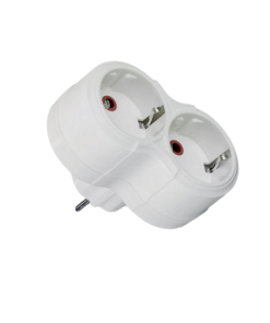 Eko -  Topraklı 2'li Golyat Fiş Priz - Düz (Beyaz)