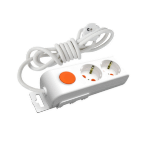 Eko -  2'li Anahtarlı Çocuk Korumalı Topraklı Grup Priz - 7 Metre - (Beyaz - 3x2.5 Bakır Kablolu)