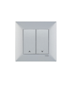 Viko Trenda Gümüş Gri İkili Jaluzi & Panjur Kumanda Anahtarı - (Çerçeve Dahil)