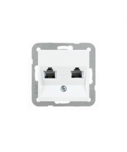 Viko Karre Beyaz İkili Numaris + Data Prizi (Cat3+Cat6) (Çerçeve Hariç)