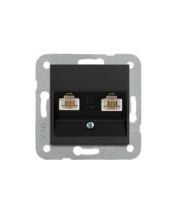 Viko Trenda Siyah İkili Data Prizi (Rj45) (2xCat6) (Çerçeve Hariç)