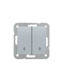 Viko Novella Gümüş Gri İkili Vavien (Komütatör Vavien) - (Çerçeve Hariç)