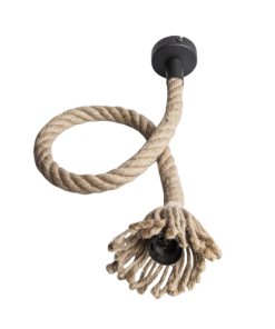 Marmaline - 65 cm Örgülü Kalın Halatlı Avize Duy Tesisatı - Rözanslı