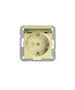 Viko Novella Bronz/Gold Çocuk Korumalı Kapaklı Topraklı Priz (Çerçeve Hariç)