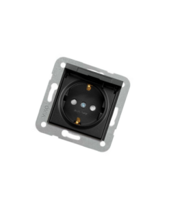 Viko Trenda Siyah Çocuk Korumalı Kapaklı Topraklı Priz (Çerçeve Hariç)