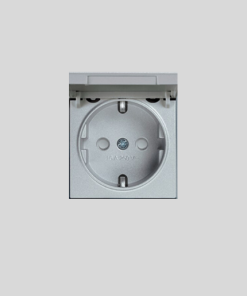 Viko Novella Gümüş Gri Çocuk Korumalı Kapaklı Topraklı Priz - Tuş/Kapak (Mekanizma Dahil Değildir)